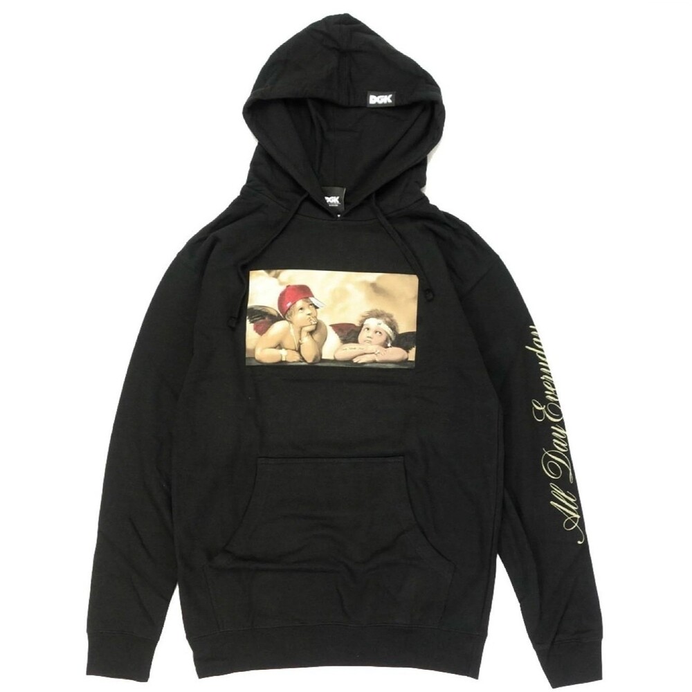 DGK Cherbus Angels Thug Black Hoodie Sweater Men's Size M Pullover